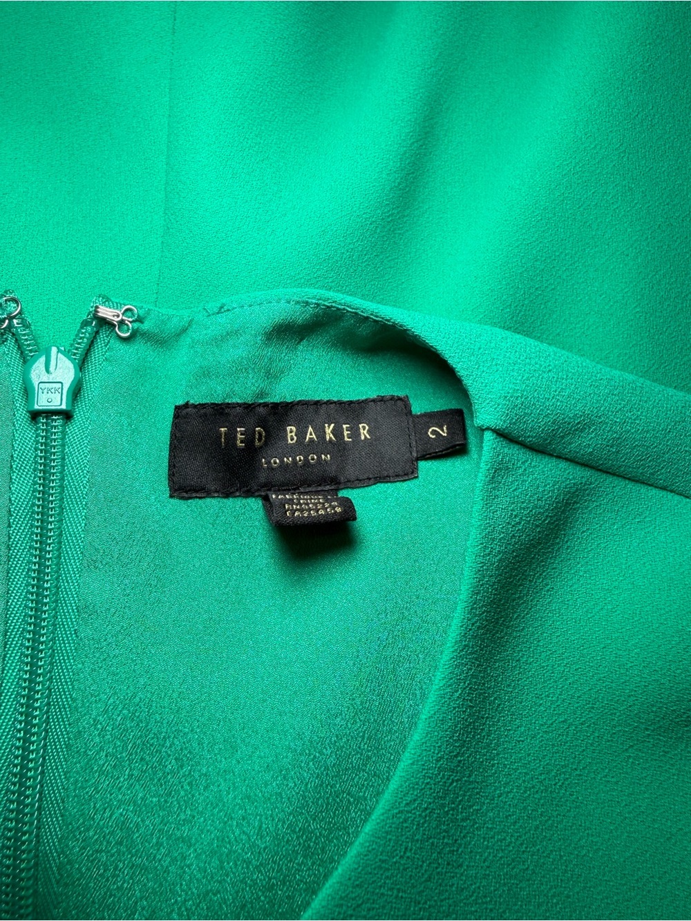 Ted Baker Emerald Green Sleeveless V-Neck Shell Top - Picture 3 of 3